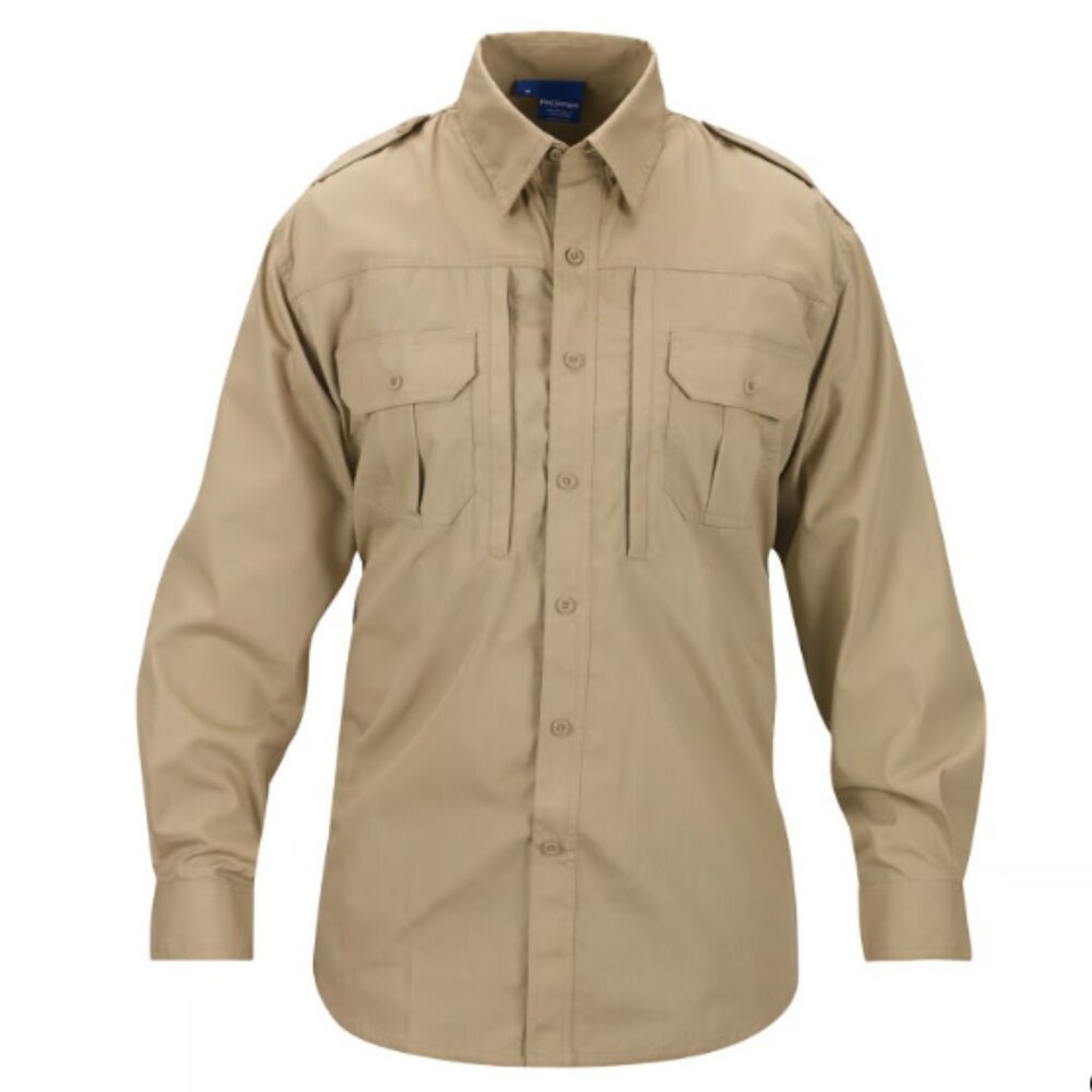 Propper Men's Lightweight Tactical Long Sleeve Shirt XL Long Khaki Uniform Tough